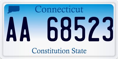 CT license plate AA68523