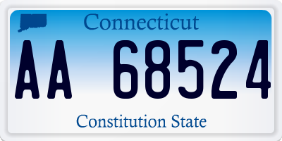CT license plate AA68524