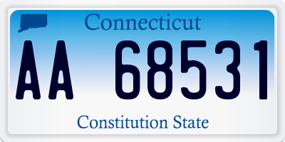 CT license plate AA68531