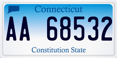 CT license plate AA68532