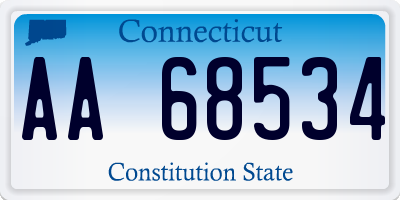 CT license plate AA68534