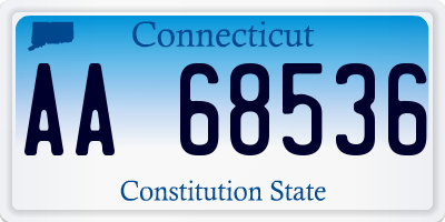 CT license plate AA68536