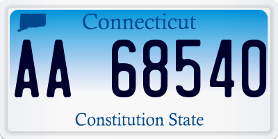 CT license plate AA68540