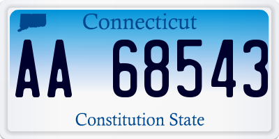 CT license plate AA68543