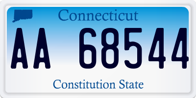 CT license plate AA68544