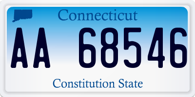 CT license plate AA68546