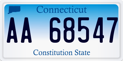 CT license plate AA68547