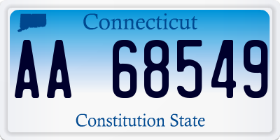 CT license plate AA68549