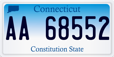CT license plate AA68552