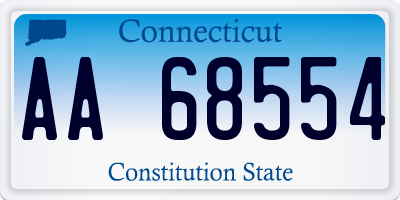 CT license plate AA68554