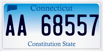 CT license plate AA68557