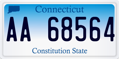 CT license plate AA68564