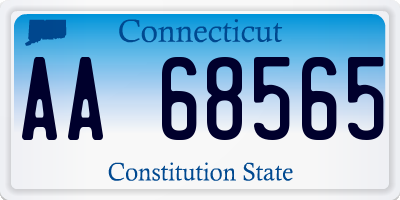 CT license plate AA68565