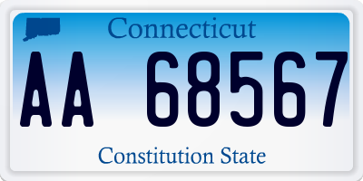 CT license plate AA68567