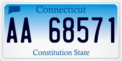 CT license plate AA68571