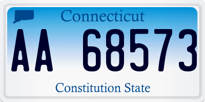 CT license plate AA68573