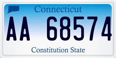 CT license plate AA68574