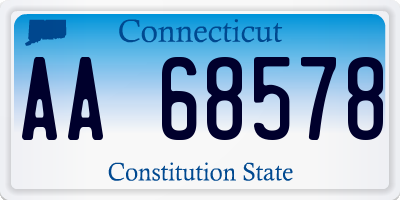 CT license plate AA68578
