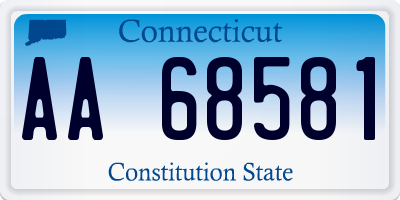 CT license plate AA68581