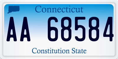 CT license plate AA68584