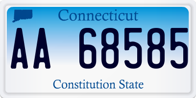 CT license plate AA68585