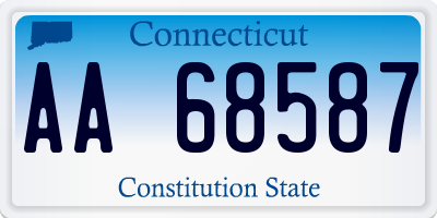 CT license plate AA68587