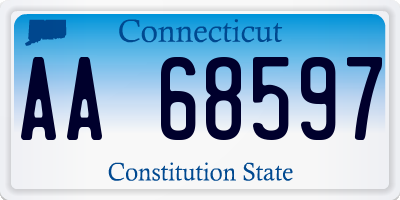 CT license plate AA68597