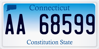 CT license plate AA68599