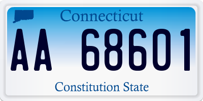 CT license plate AA68601