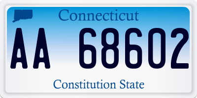 CT license plate AA68602