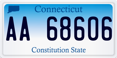 CT license plate AA68606