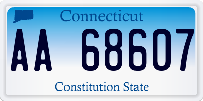 CT license plate AA68607