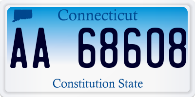 CT license plate AA68608