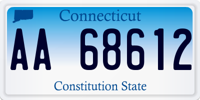 CT license plate AA68612