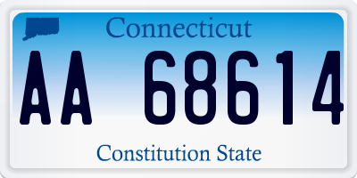 CT license plate AA68614