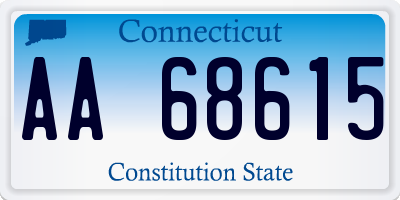 CT license plate AA68615