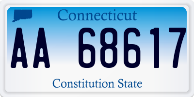 CT license plate AA68617