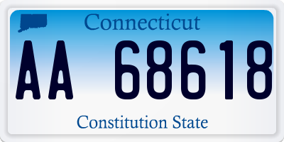 CT license plate AA68618