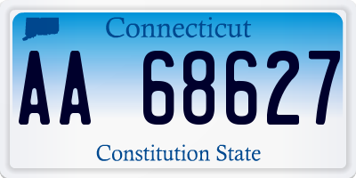 CT license plate AA68627