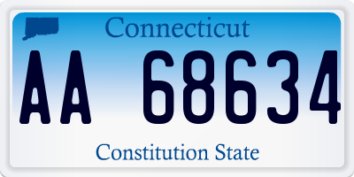 CT license plate AA68634