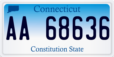 CT license plate AA68636