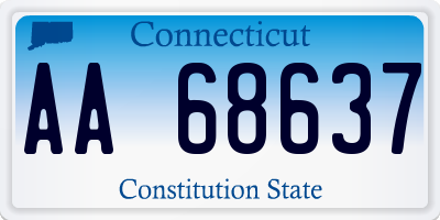 CT license plate AA68637