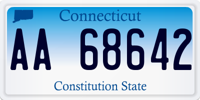 CT license plate AA68642