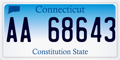 CT license plate AA68643