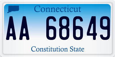CT license plate AA68649