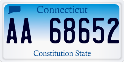 CT license plate AA68652