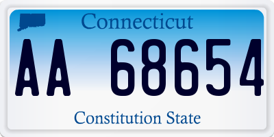 CT license plate AA68654