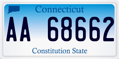 CT license plate AA68662