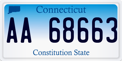 CT license plate AA68663