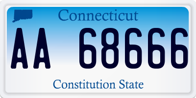 CT license plate AA68666
